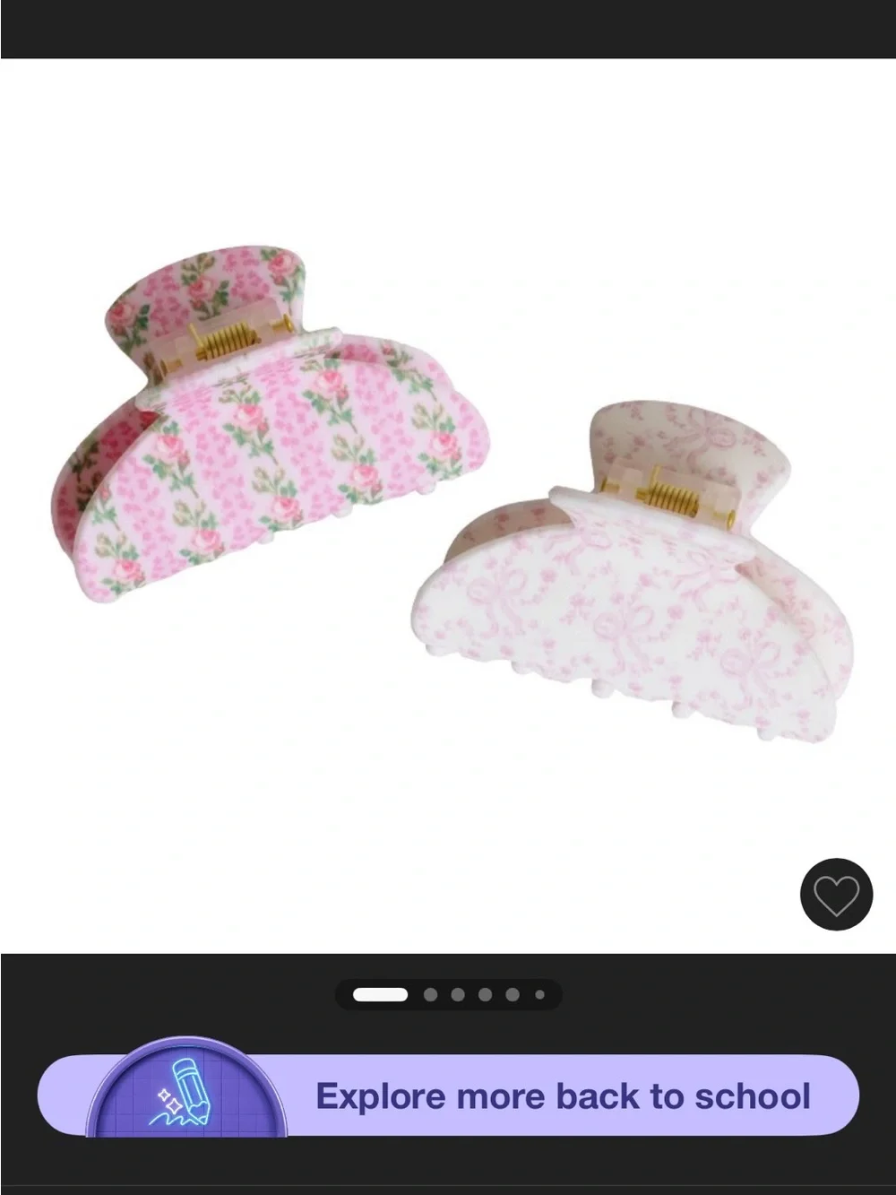 LoveShackFancy x Target Pink Floral Hair Claw Clip Duo